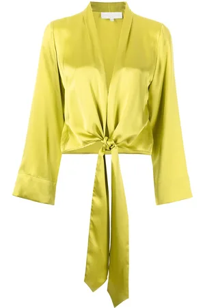 Michelle Mason Long sleeved tie-waist blouse