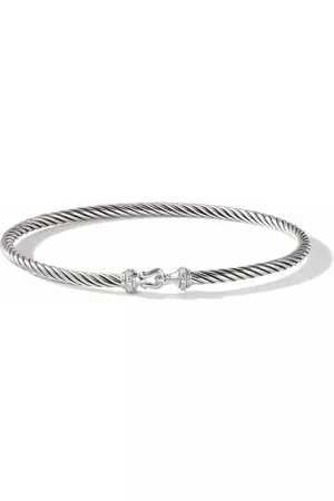 David Yurman Kobieta Luksusowe - 3mm sterling Cable diamond bracelet
