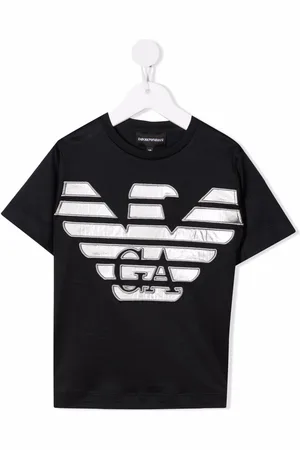Emporio Armani Logo-patch metallic T-shirt