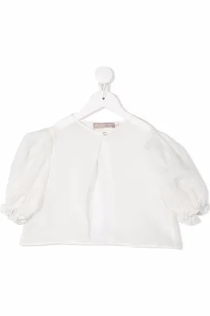 LA STUPENDERIA Puff-sleeve cropped blouse