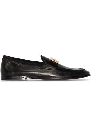 Dolce & Gabbana Interlocking DG-plaque leather loafers