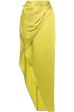 Michelle Mason Wrap-effect silk charmeuse skirt
