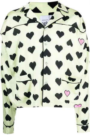 Natasha Zinko Pixel-heart print shirt
