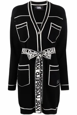 Karl Lagerfeld V-neck two-tone cardigan
