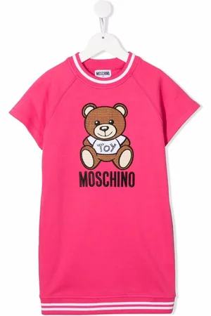 Moschino Teddy-logo shortsleeved sweatshirt dress