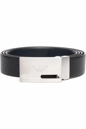 Emporio Armani Logo-buckle leather belt