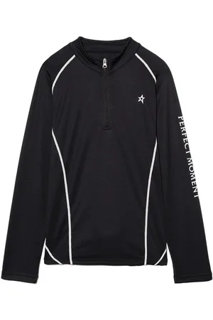 Perfect Moment Logo-print zip-up jersey top