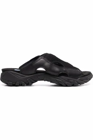 Alexander McQueen Striae leather sliders