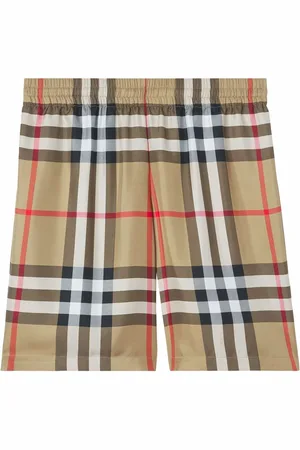 Burberry Check-print silk shorts