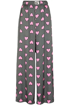 Natasha Zinko Heart-print wide-leg trousers
