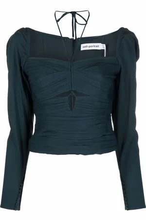Self-Portrait Crepe cut-out top