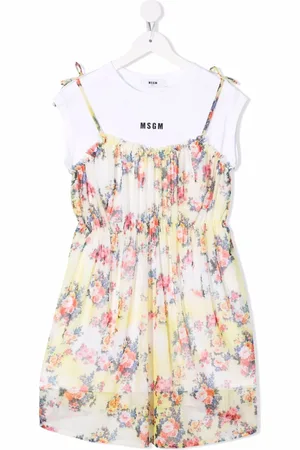 Msgm Floral-print cotton T-shirt dress