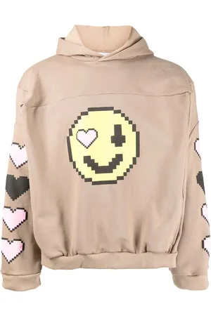 Natasha Zinko Pixel-smiley pullover box hoodie