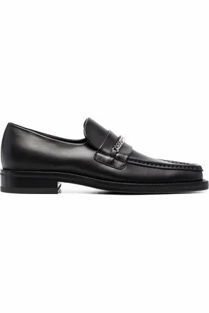 MARTINE ROSE Square-toe leather loafers