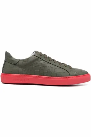 HIDE&JACK Crocodile-embossed leather sneakers