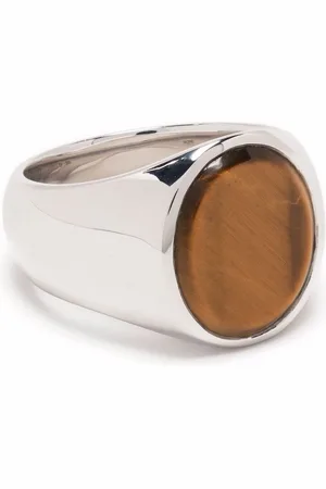 TOM WOOD Oval tiger eye ring