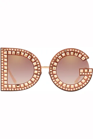 Dolce & Gabbana DG Glitter round-frame sunglasses