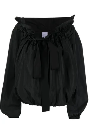 Patou Drawstring-collar organic-cotton blouse