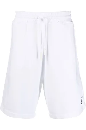 MARCELO BURLON Logo-print drawstring Bermuda shorts