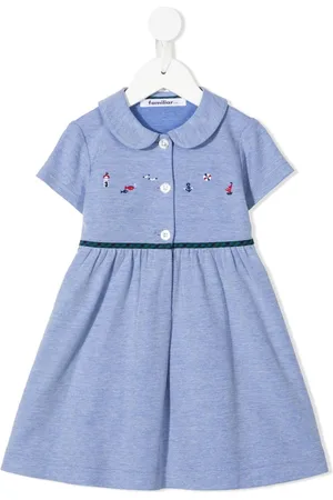 Familiar Embroidered-design flared dress