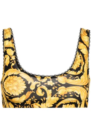 VERSACE Barocco-print cotton bra