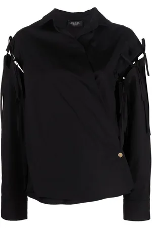 A.W.A.K.E. MODE Fringed cut-out shirt