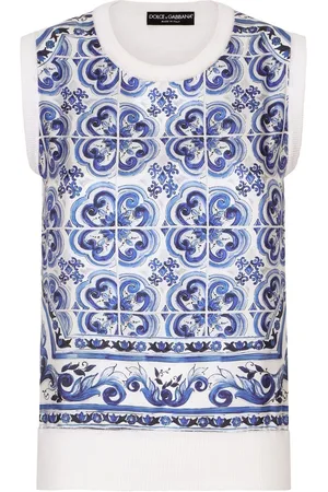 Dolce & Gabbana Majolica-print silk jumper