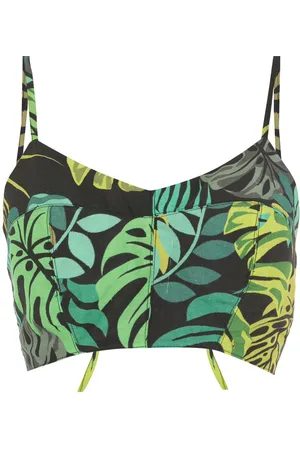 AMIR SLAMA Tropical print cropped top