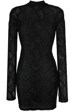 Philipp Plein Snakeskin-print sheer dress