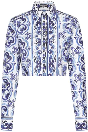 Dolce & Gabbana Majolica-print cropped shirt