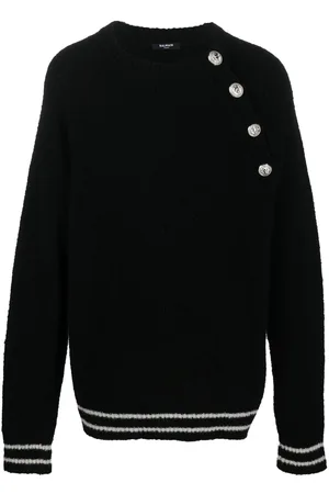 Balmain Button-fastening crew-neck jumper