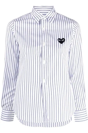 Comme des Garçons Heart logo striped shirt
