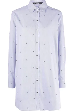 Karl Lagerfeld Monogram stripe tunic shirt