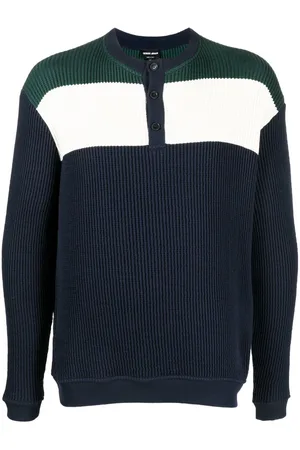 Giorgio Armani Ribbed-knit polo jumper