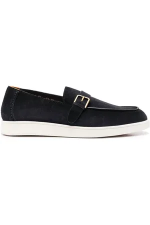 santoni Buckle-detail suede loafers