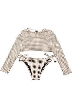 AMIR SLAMA Spot-print textured bikini set