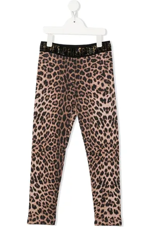 Philipp Plein Leopard-print logo-waist leggings