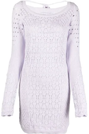 The Attico Open-knit long-sleeved minidress