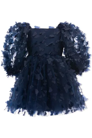 Tulleen Mariposa floral-appliqué dress