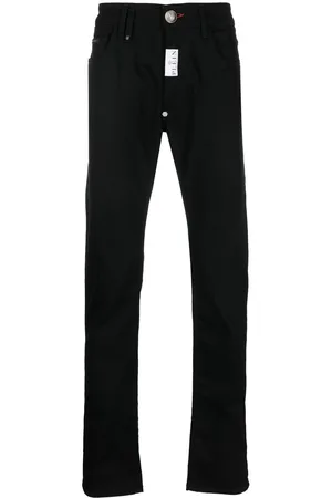 Philipp Plein Embroidered-logo straight-leg jeans