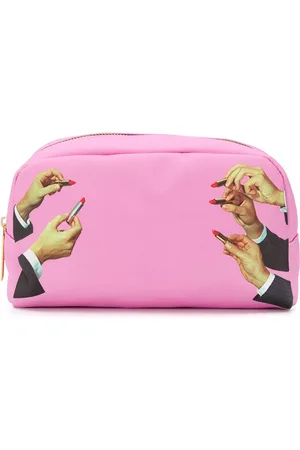 SELETTI Lipstick print makeup bag