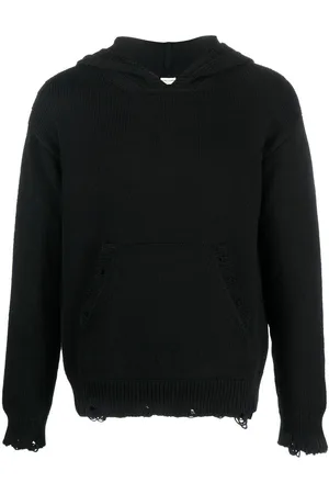 Saint Laurent Distressed knitted hoodie
