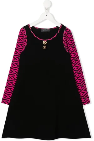 VERSACE Logo-print long-sleeved dress