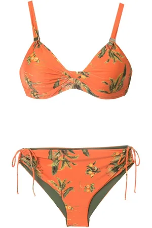 Lygia & Nanny Floral-print tie-fastened bikini