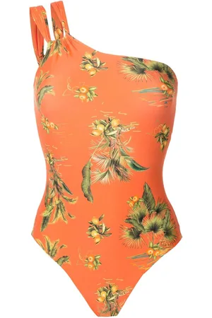 Lygia & Nanny Floral-print one-shoulder swimsuit