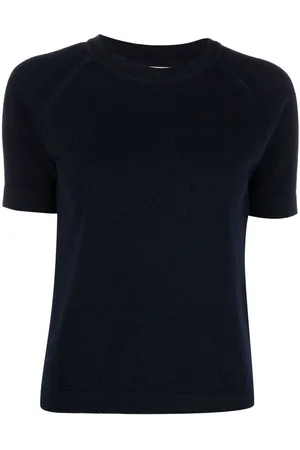 Barrie Short-sleeve cashmere knit top