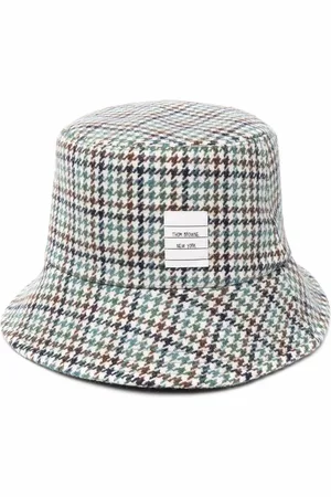 Thom Browne Houndstooth name tag appliqué bucket hat