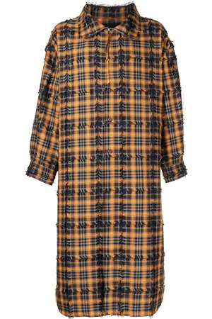 Off-Duty Urdu checked frayed coat