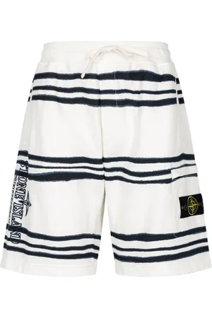Supreme X Stone Island Warp striped shorts