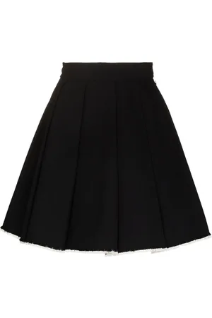Shushu/Tong Pleated raw-hem skirt